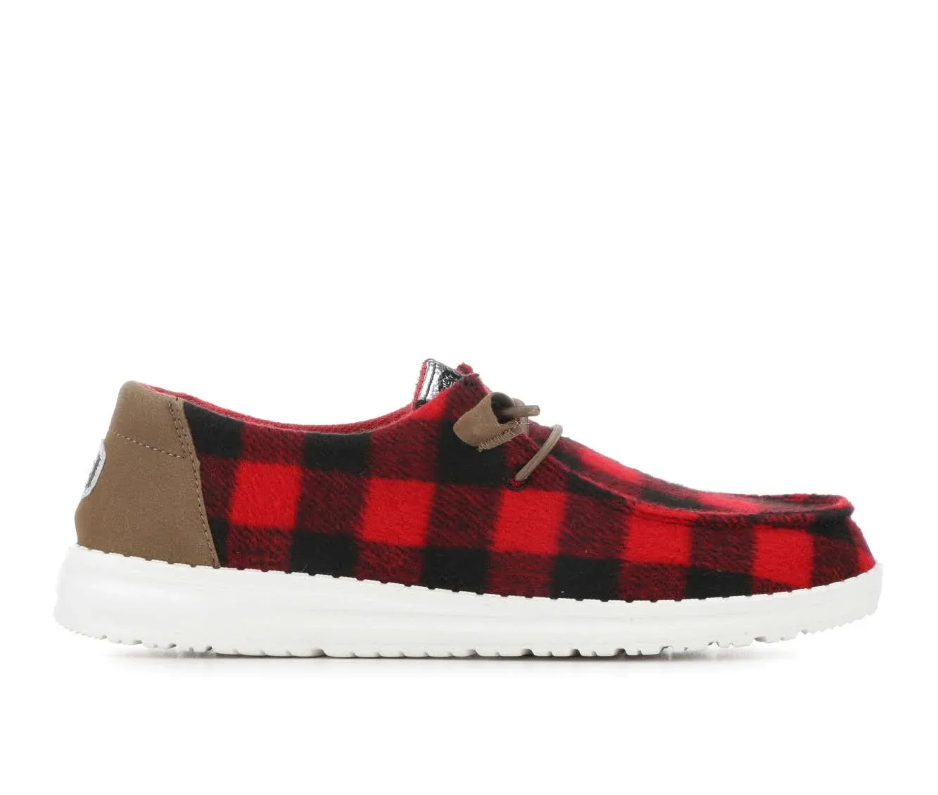 Hey Dude Wendy Buffalo Plaid Women's Shoes White/Black : 6 M