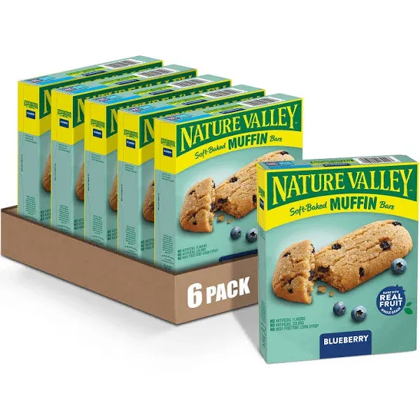 Soft-Baked Muffin Bars Blueberry Snack Bars 5 Bars 6.2 OZ Pack of 6