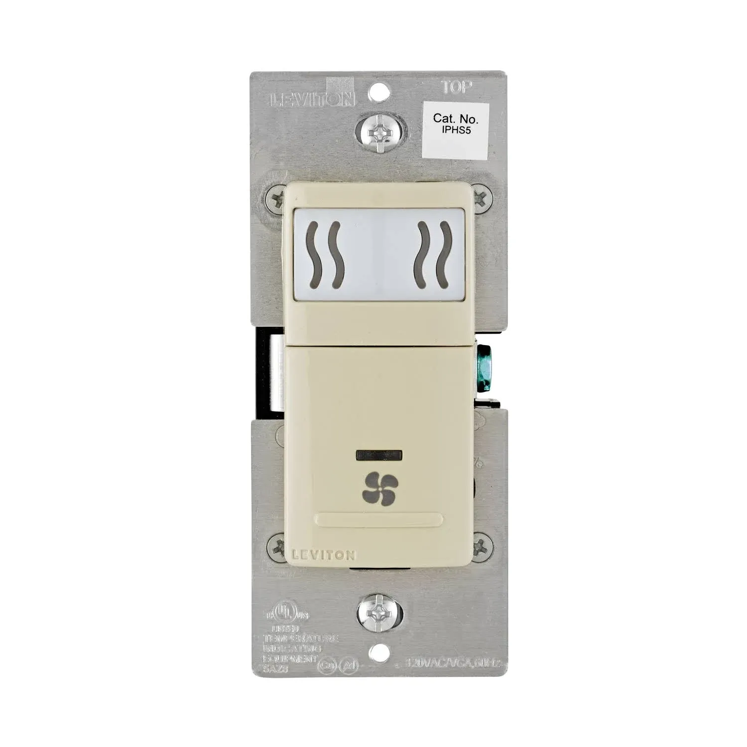 Leviton Humidity Sensor Switch for bathroom exhaust fan, automate ventilation, air circulation, moisture control, ¼ HP, Single Pole, DHS05-1LI, Ivory