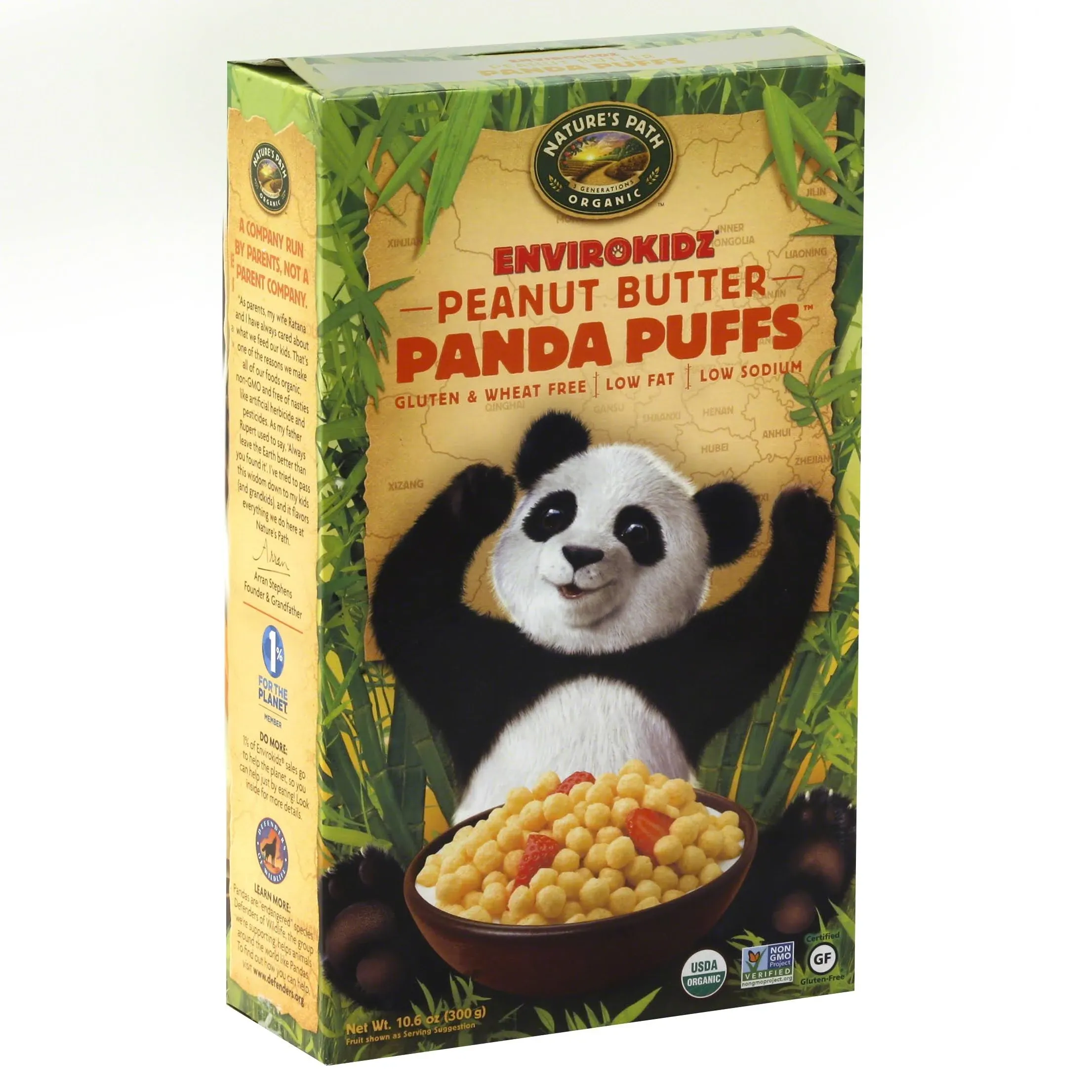 Nature's Path Organic EnviroKidz Cereal, Organic, Peanut Butter, Panda Puffs - 10.6 oz