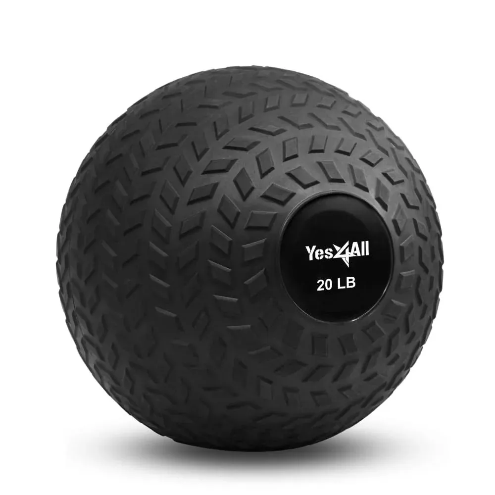 Yes4all Upgraded Fitness Slam Medicine Ball 20lbs for Exercise, Strength, Power ...