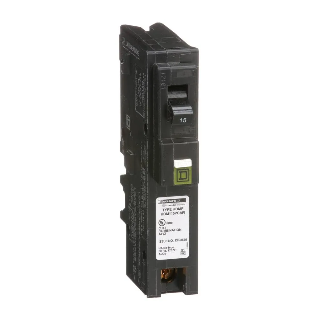 Square D - HOM115PCAFIC - HomeLine 15 amps Arc Fault Single Pole Circuit Breaker