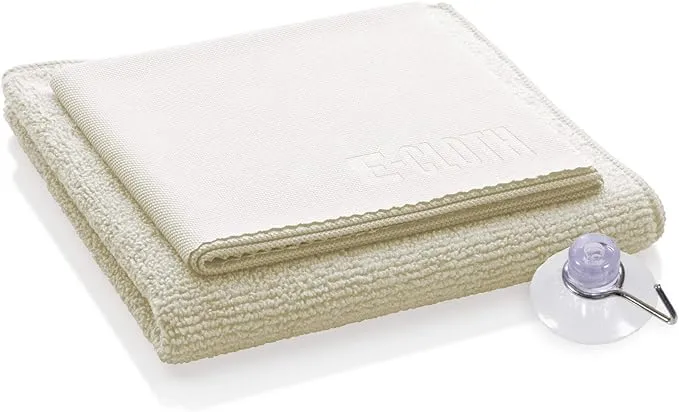 E-Cloth Microfiber Cleaning Cloth Shower Kit - Microfiber Cloths for Cleaning Bathrooms - Washable, Reuseable Cleaning Cloths with 100 Wash Guarantee - 1 Pack