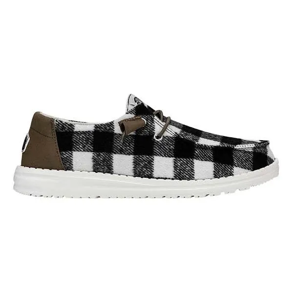 Hey Dude Wendy Buffalo Plaid Women's Shoes White/Black : 6 M