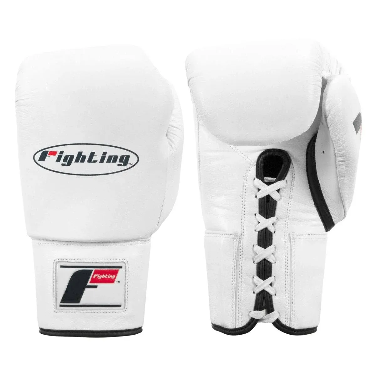 Fighting Fury Professional Lace Training Gloves - White, 18 oz