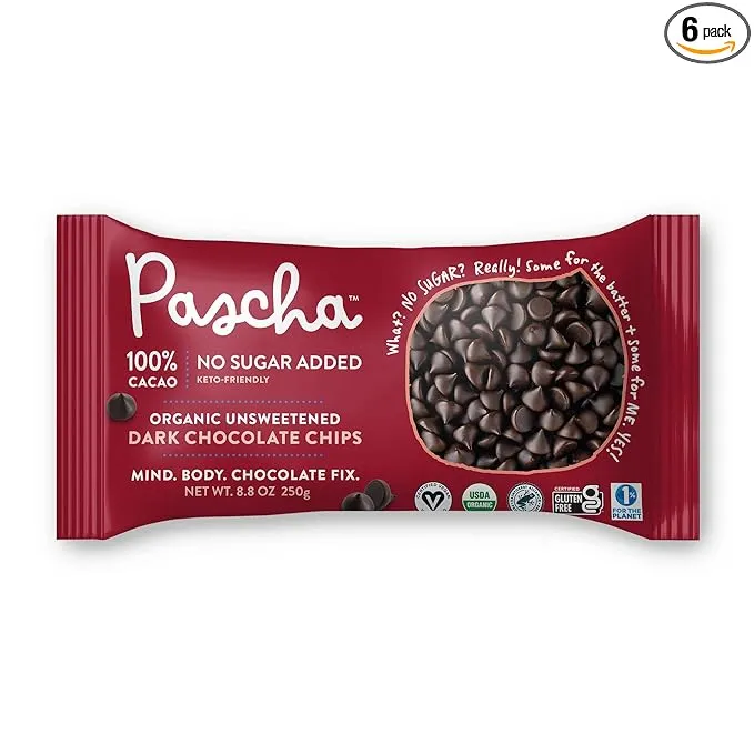 Pascha Organic Unsweetened Dark Chocolate Chips