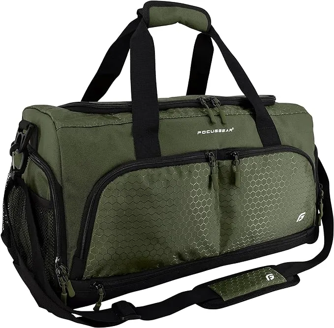 FocusGear Ultimate Gym Bag 2.0 The Durable Crowdsource Designed Duffel Bag with 10 Optimal Compartments Including Water Resistant Pouch