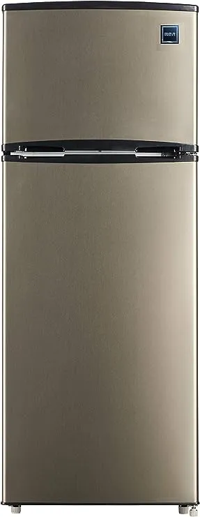 RCA RFR725 2 Door Apartment Size Refrigerator with Freezer, Stainless,7.5 cu ft