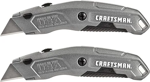 CRAFTSMAN Utility Knife, Quick Change, Retractable, 6 Blade, 2-Pack (CMHT10588)