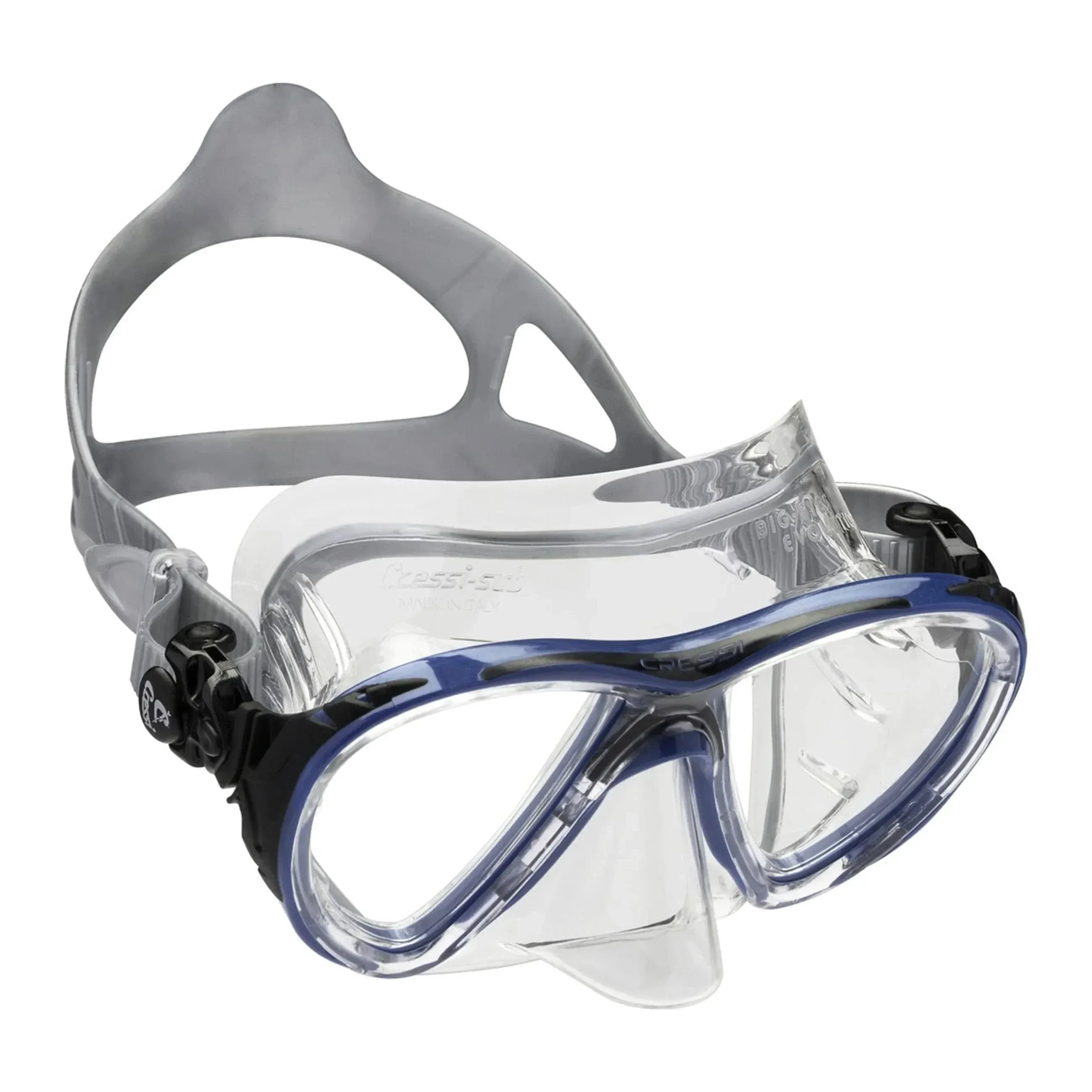 Cressi Adult High-End Scuba Diving Mask, Made in the Revolutionary Crystal Silicone - Big Eyes Evolution Crystal: Made in Italy