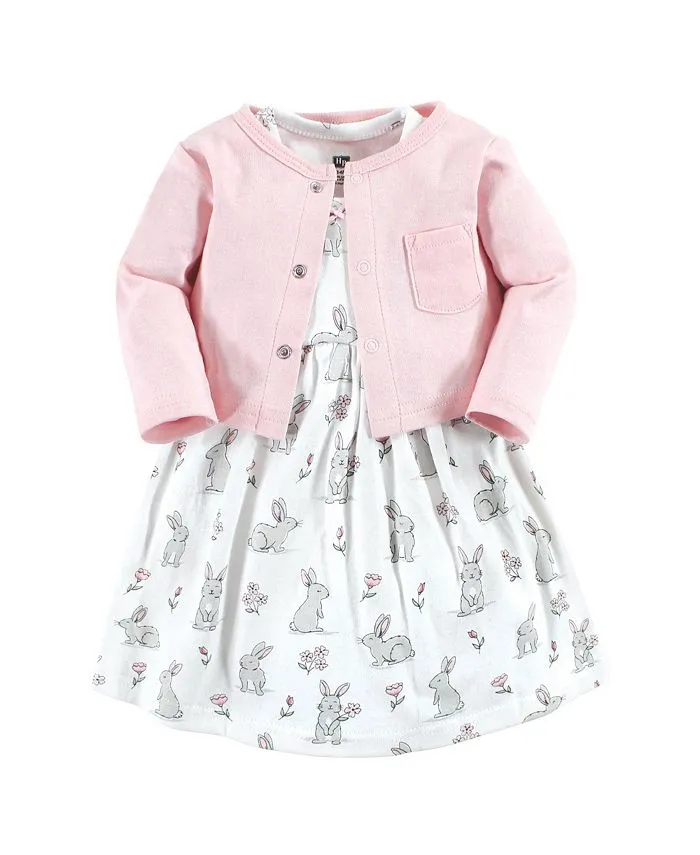 Hudson Baby Girls' Cotton Dress and Cardigan Set