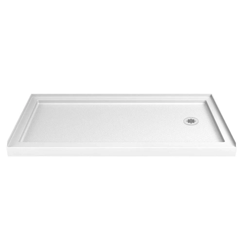 DreamLine DLT-1136602-22 Slimline 36" D x 60" W x 2 3/4" H Right Drain Single Threshold Shower Base in Biscuit