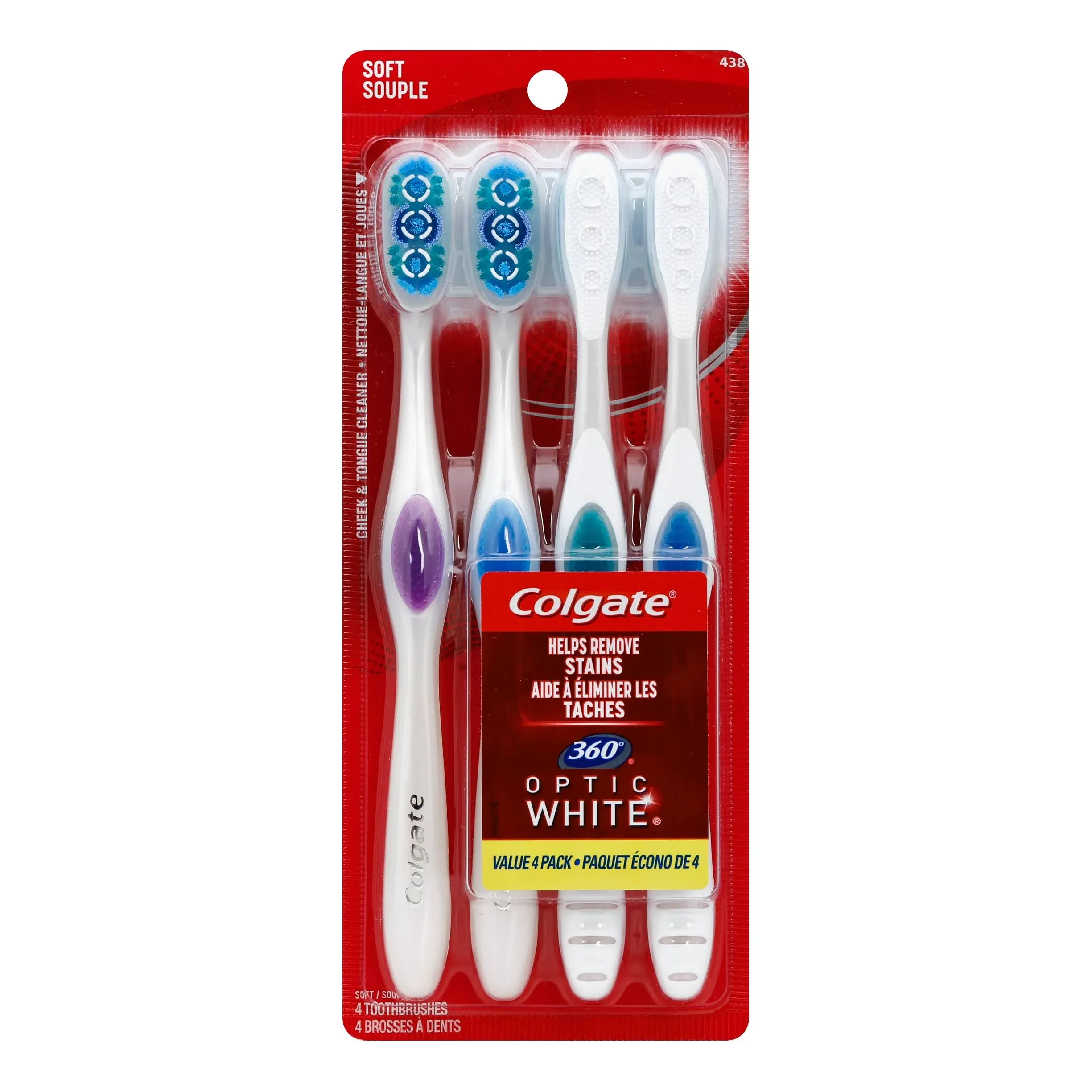 Colgate, 360 Optic White, Zahnbürste für weißere Zähne, weich, 1 Zahnbürste