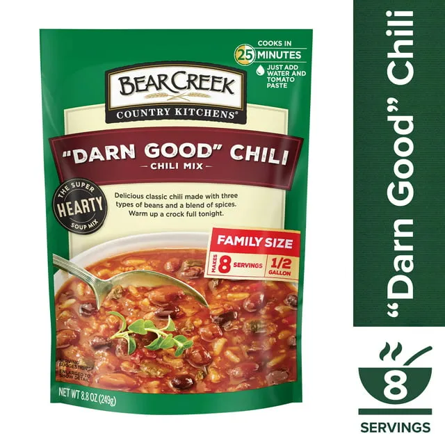 Bear Creek Country Kitchens Darn Good Chili Beans Soup Mix, 8 Servings, 8.8 oz Pouch