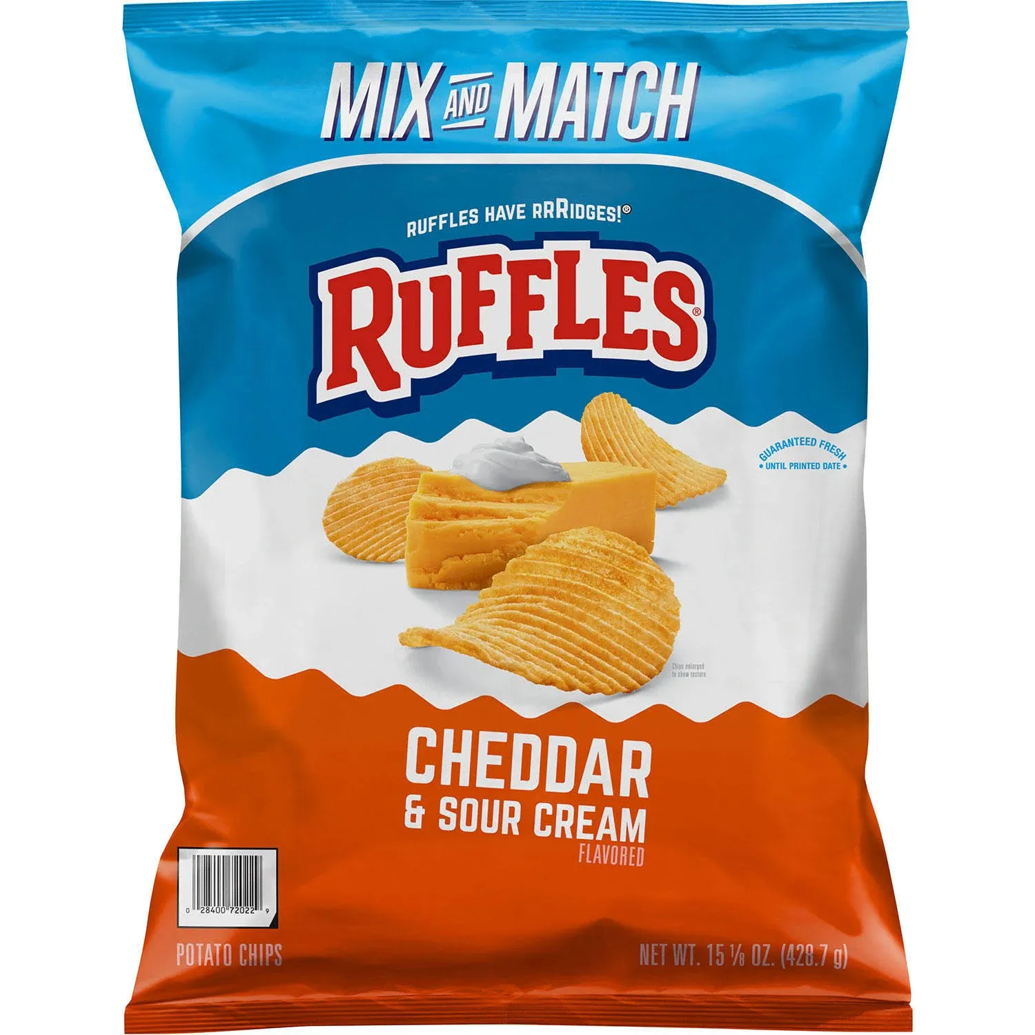 Ruffles Potato Chips, Cheddar & Sour Cream Flavored - 15.125 oz