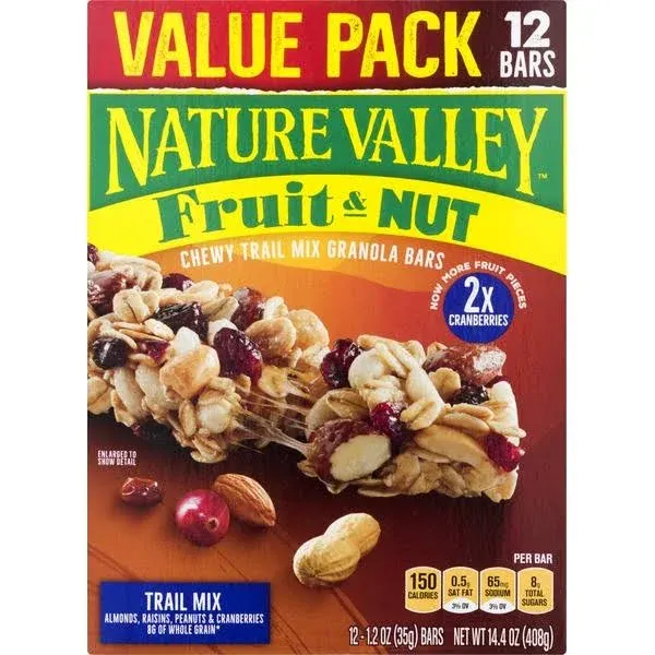 Nature Valley Fruit & Nut Chewy Trail Mix Granola Bars (14.4 oz)