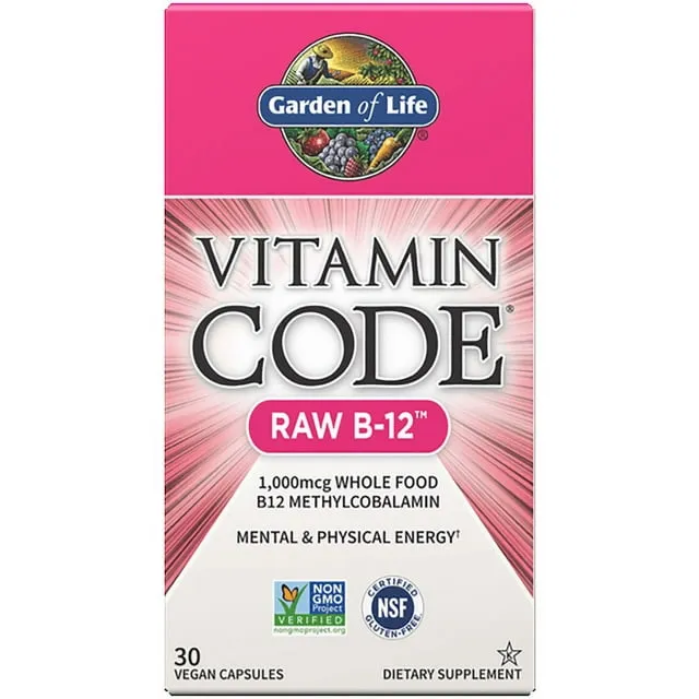 Garden of Life Vitamin Code Raw B-12, 30 Vegan Capsules