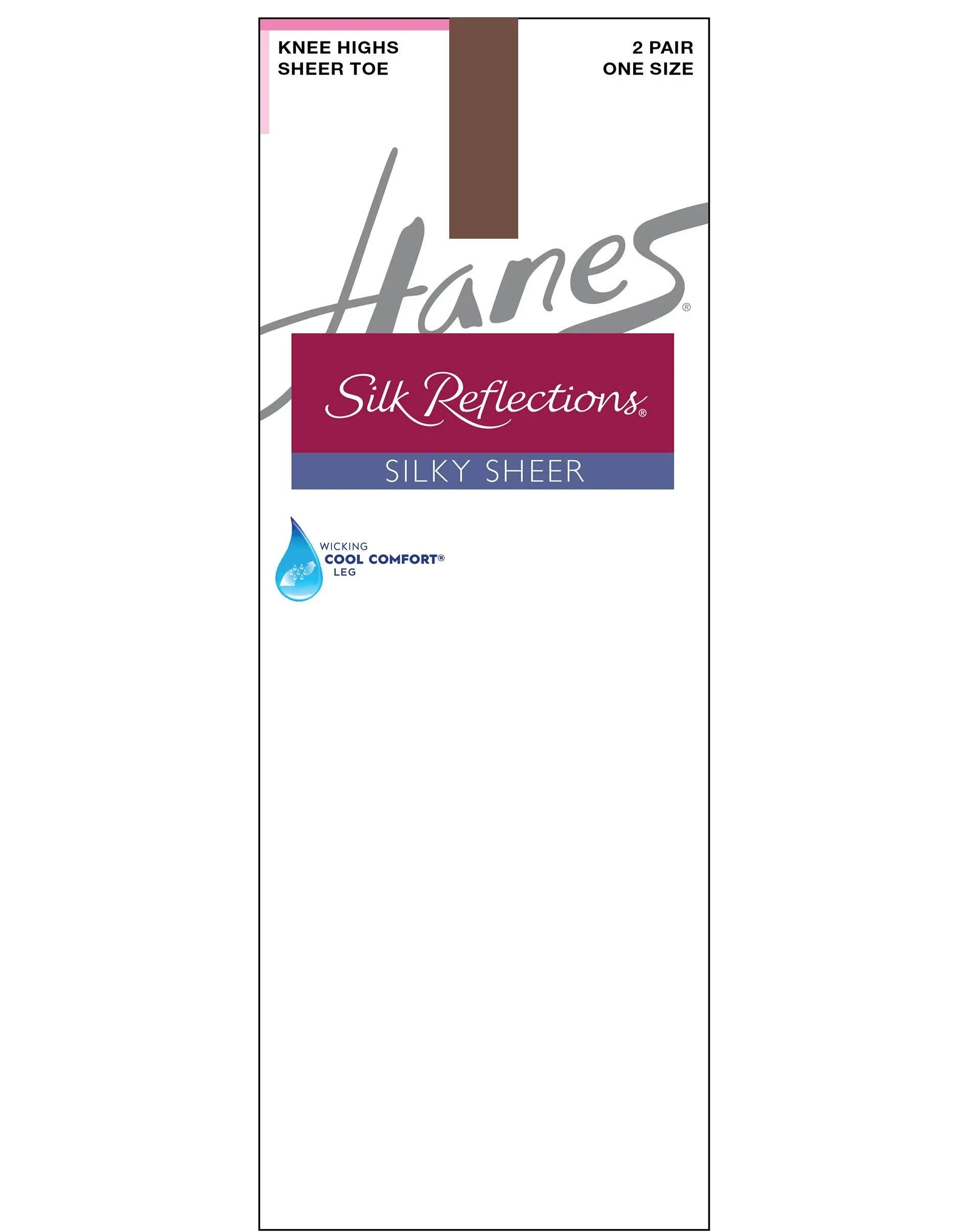 Hanes Silk Reflections Silky Sheer Knee Highs 2-Pack