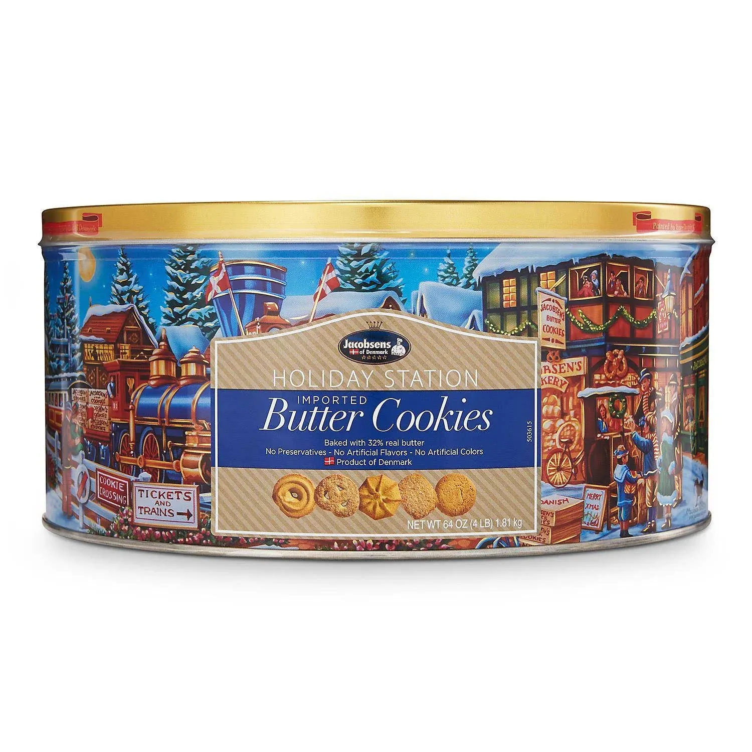 Jacobsens Danish Butter Cookies, 64 Ounce