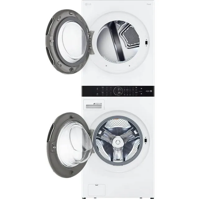 LG WKEX200HWA Single Unit WashTower with Center Control 4.5 cu.ft. Front Load Washer & 7.4 cu.ft. Electric Dryer – White