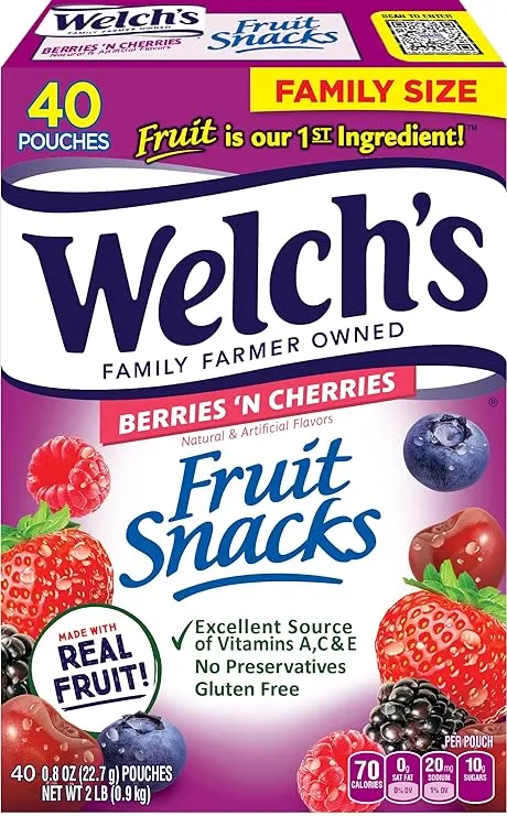 Welch’s Fruit Snacks, Variety Pack With Mixed Fruit, Berries 'N Cherries & Island Fruits, Gluten Free, Bulk Pack, 5oz (Pack of 12)