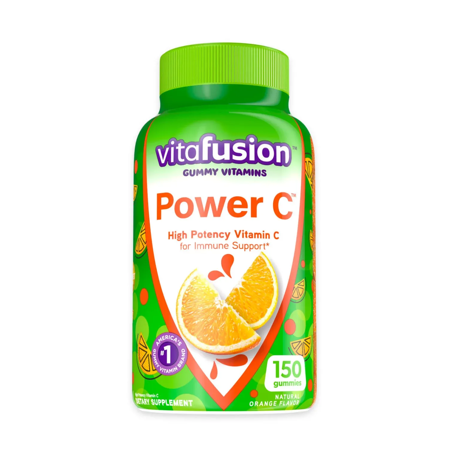 Vitafusion Power C Immune Support Gummy Vitamins Dietary Supplement, Orange, 150 ct