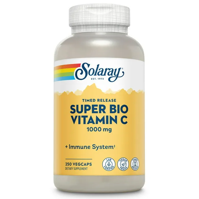 Solaray Buffered Super Bio Vitamin C 1000mg 250 Veg Caps Exp. 07/26 NEW &amp; SEALED