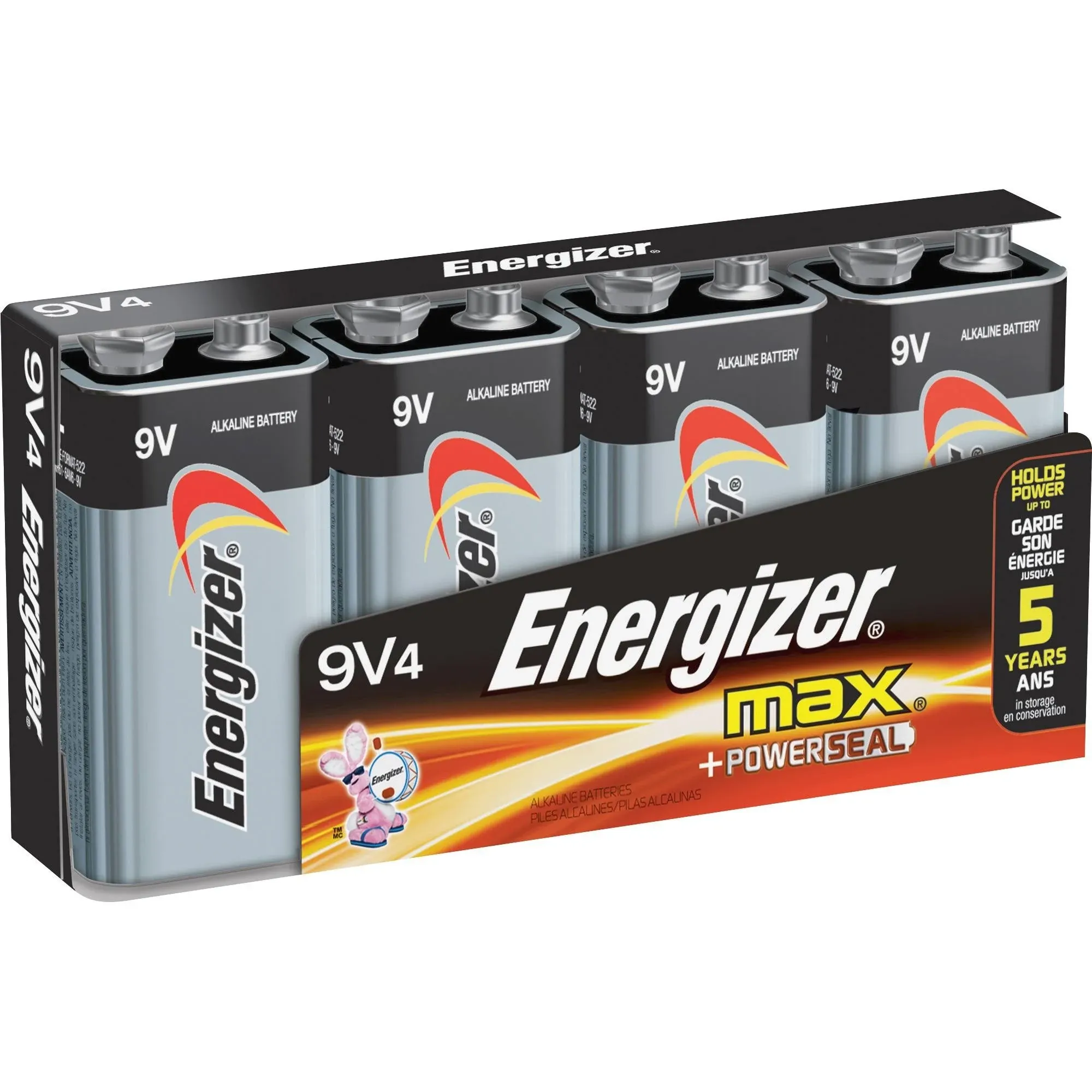 Energizer Max Alkaline, 9V Batteries, 4 Pack