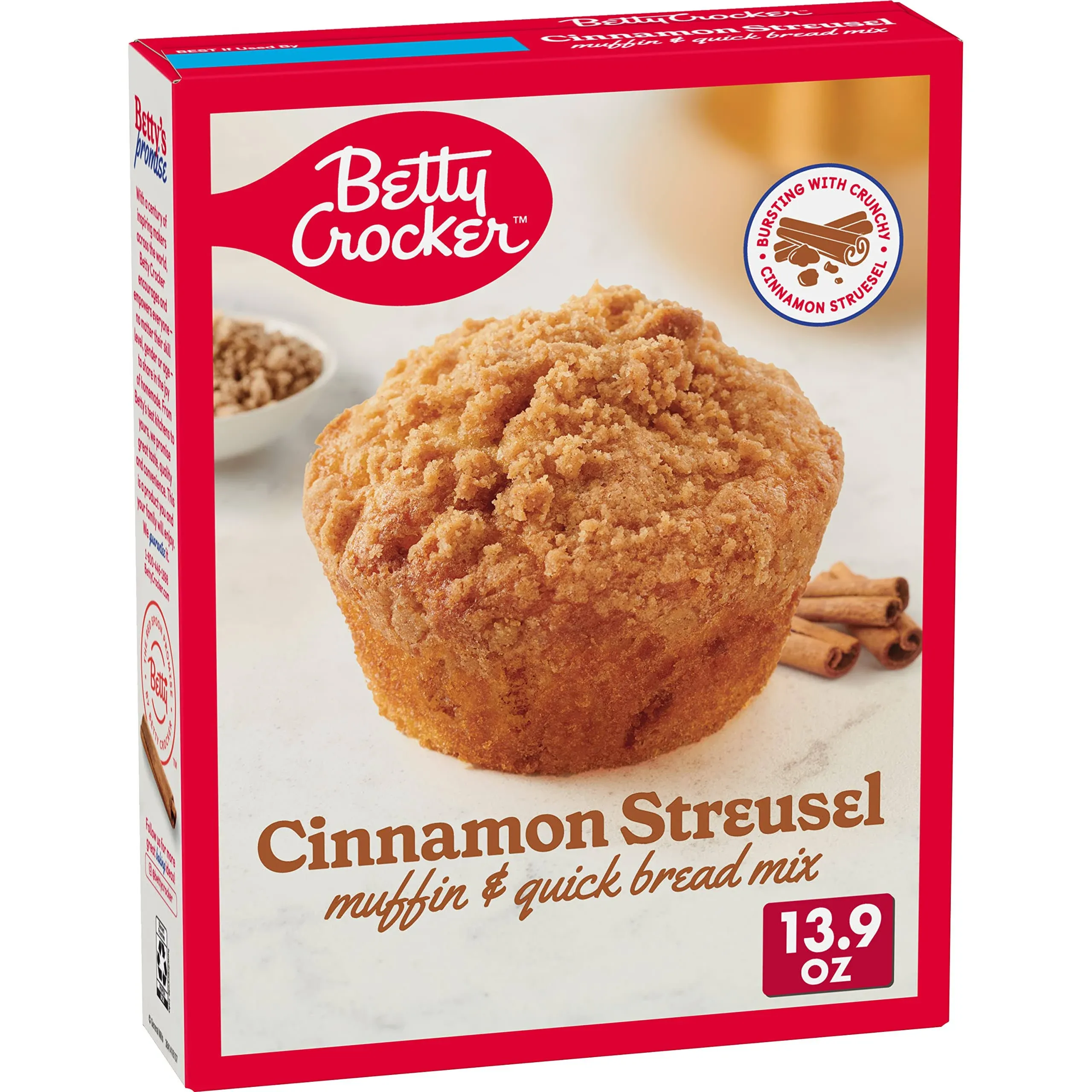 Betty Crocker Cinnamon Streusel Muffin & Quick Bread Mix, 13.9 OZ (pack of 2)