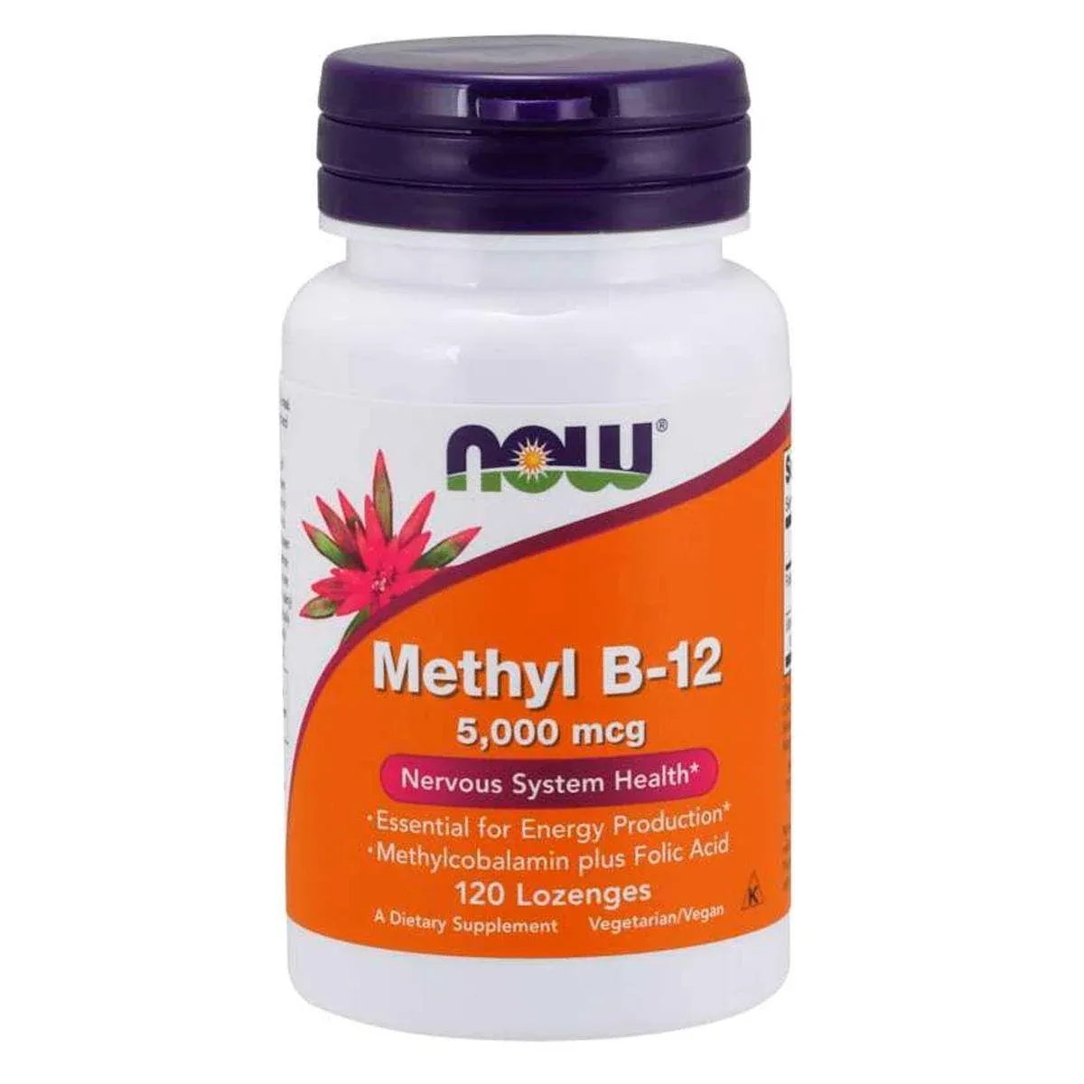 Methyl B-12 5000mcg (120 Pastilhas) - Now Foods