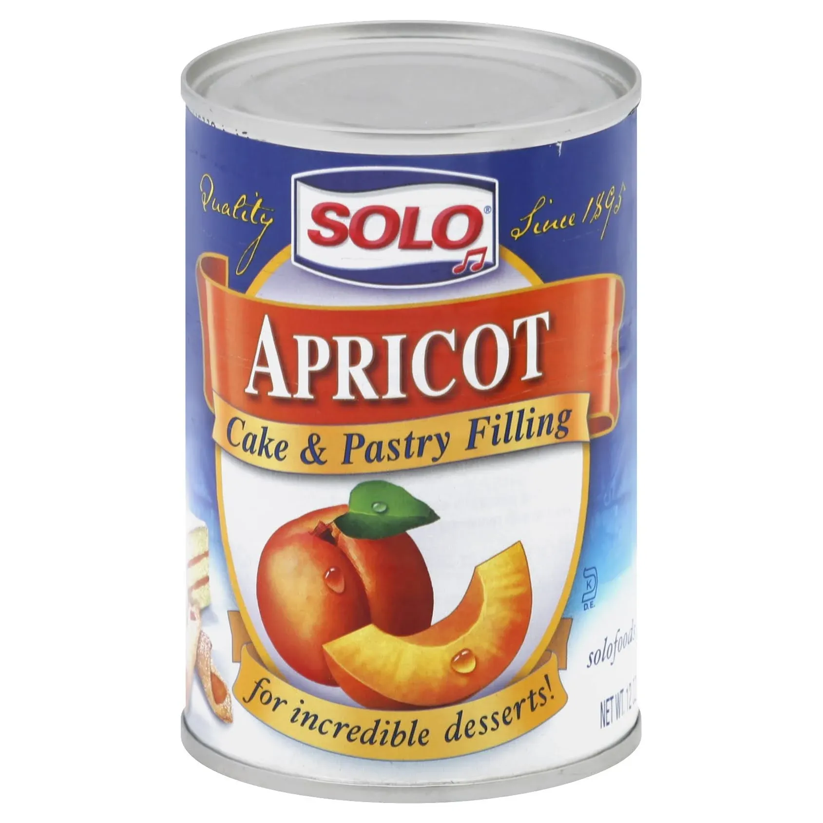 Solo Cake & Pastry Filling, Apricot - 12 oz can