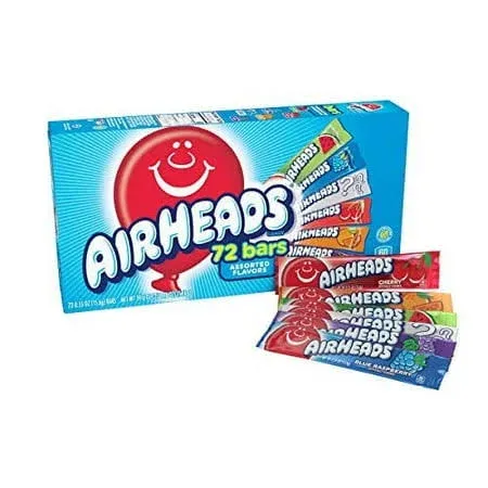 Airheads Candy Bars, Variety Bulk Box, Chewy Full Size Fruit Taffy, Back to ...