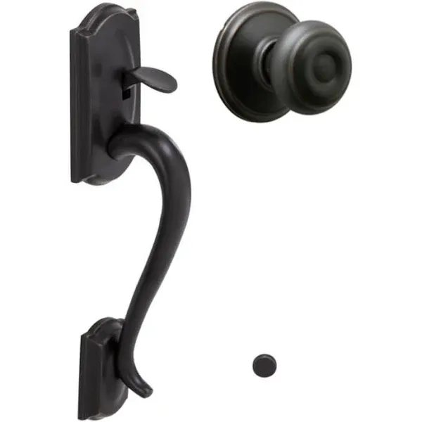 Schlage Camelot - Handleset for Electronic Deadbolt Aged Bronze Georgian Knob