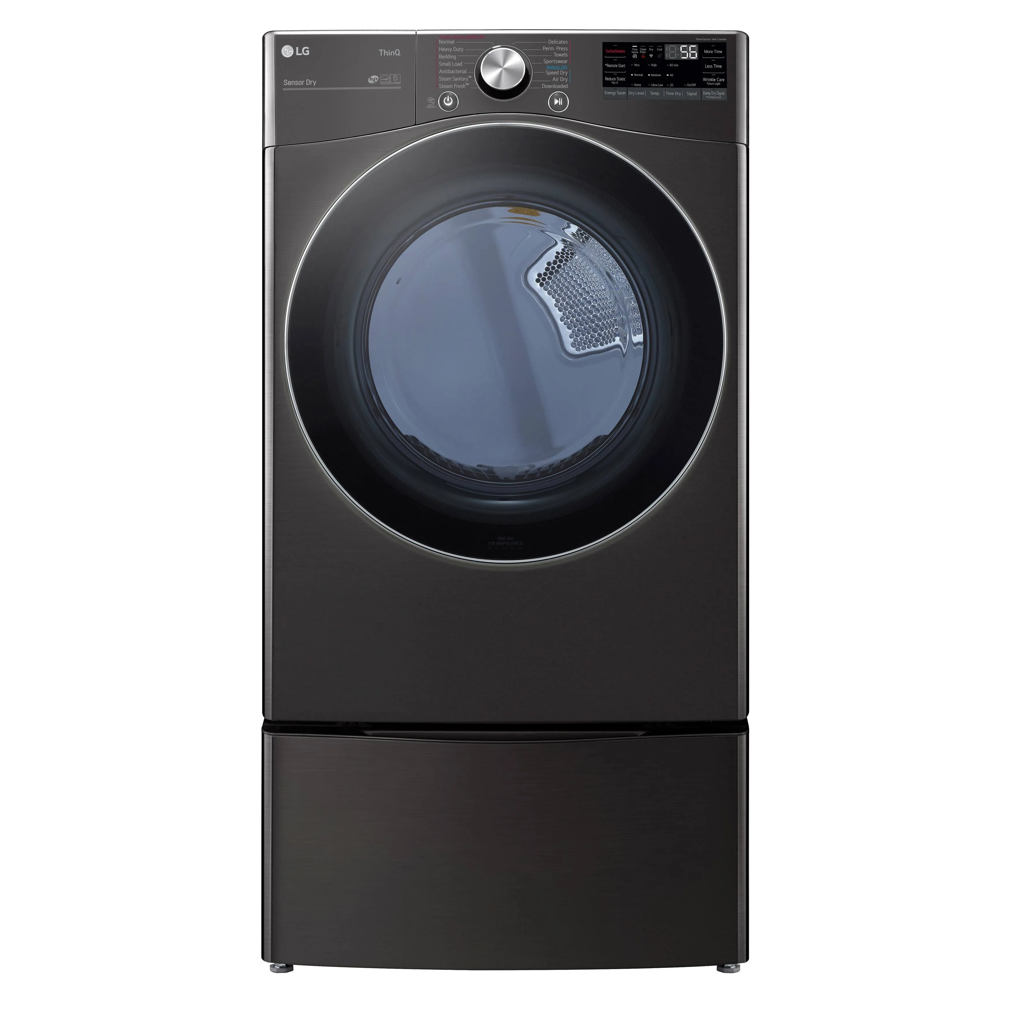 LG Appliance 7.4 Cu. Ft. Smart Front Load Electric Dryer with TurboSteam in Black Steel