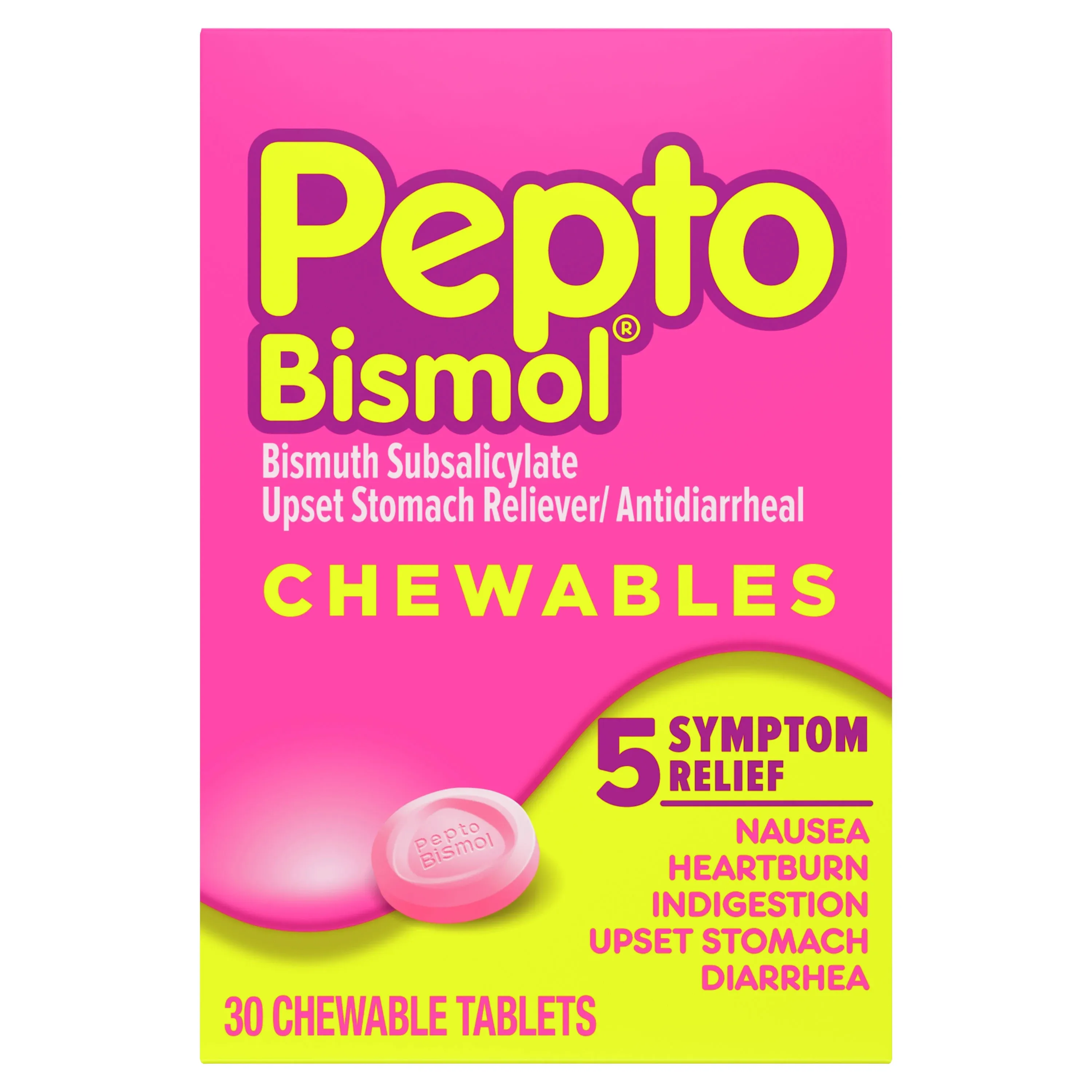 Pepto-Bismol - Chewable Tablets, Original Flavor, 30/Box