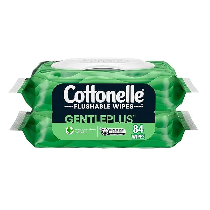 Cottonelle GentlePlus Flushable Wet Wipes with Aloe & Vitamin E 2 ct