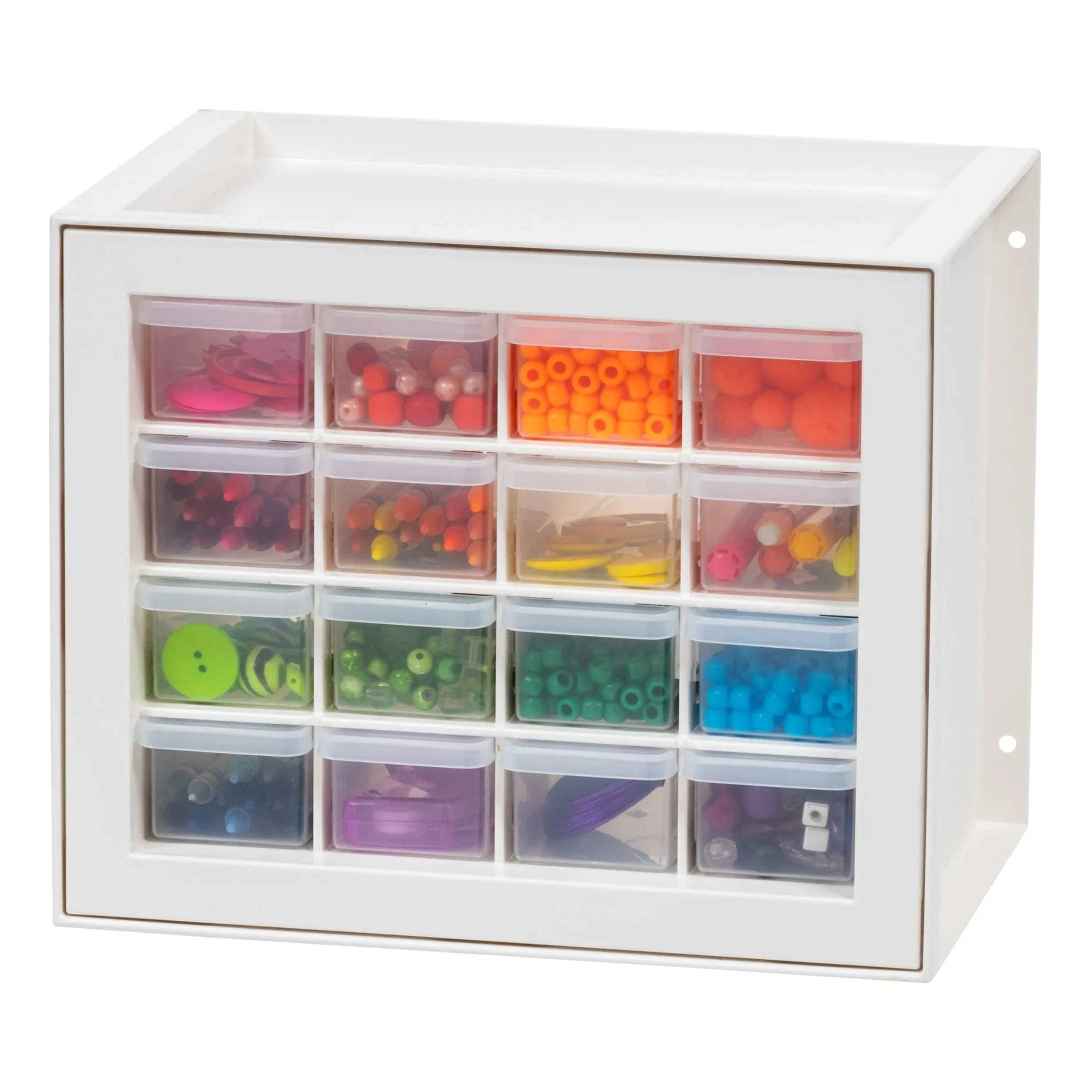 Iris 16 Drawer Sewing and Craft Parts Cabinet White