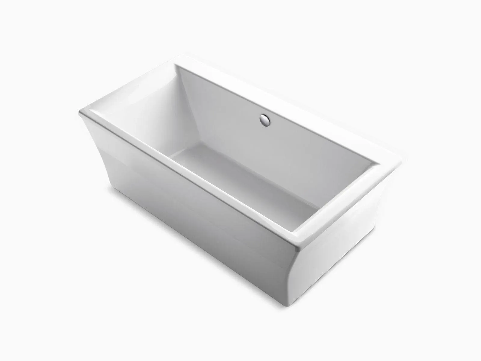 Kohler K-6367-0 White Stargaze 72" x 36" Freestanding Bath, Fluted Shroud