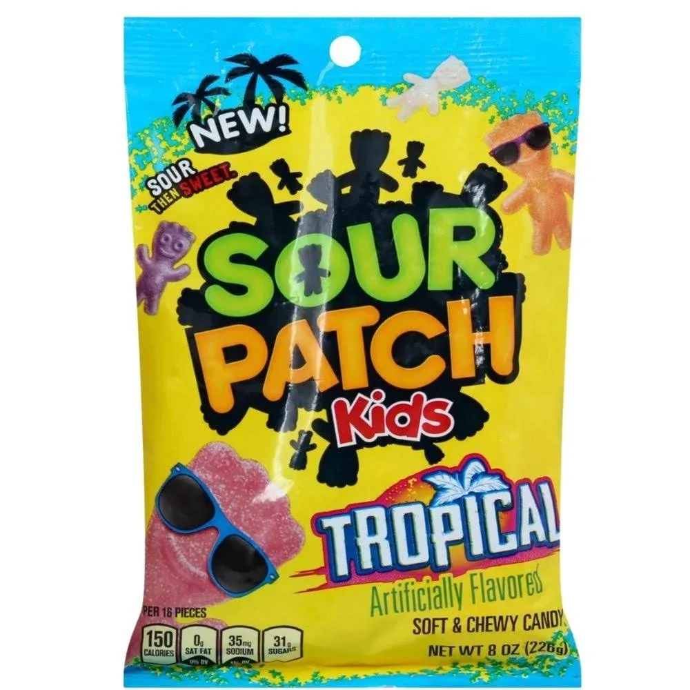 Sour Patch Kids Candy, Tropical, Soft & Chewy, Kids - 8 oz