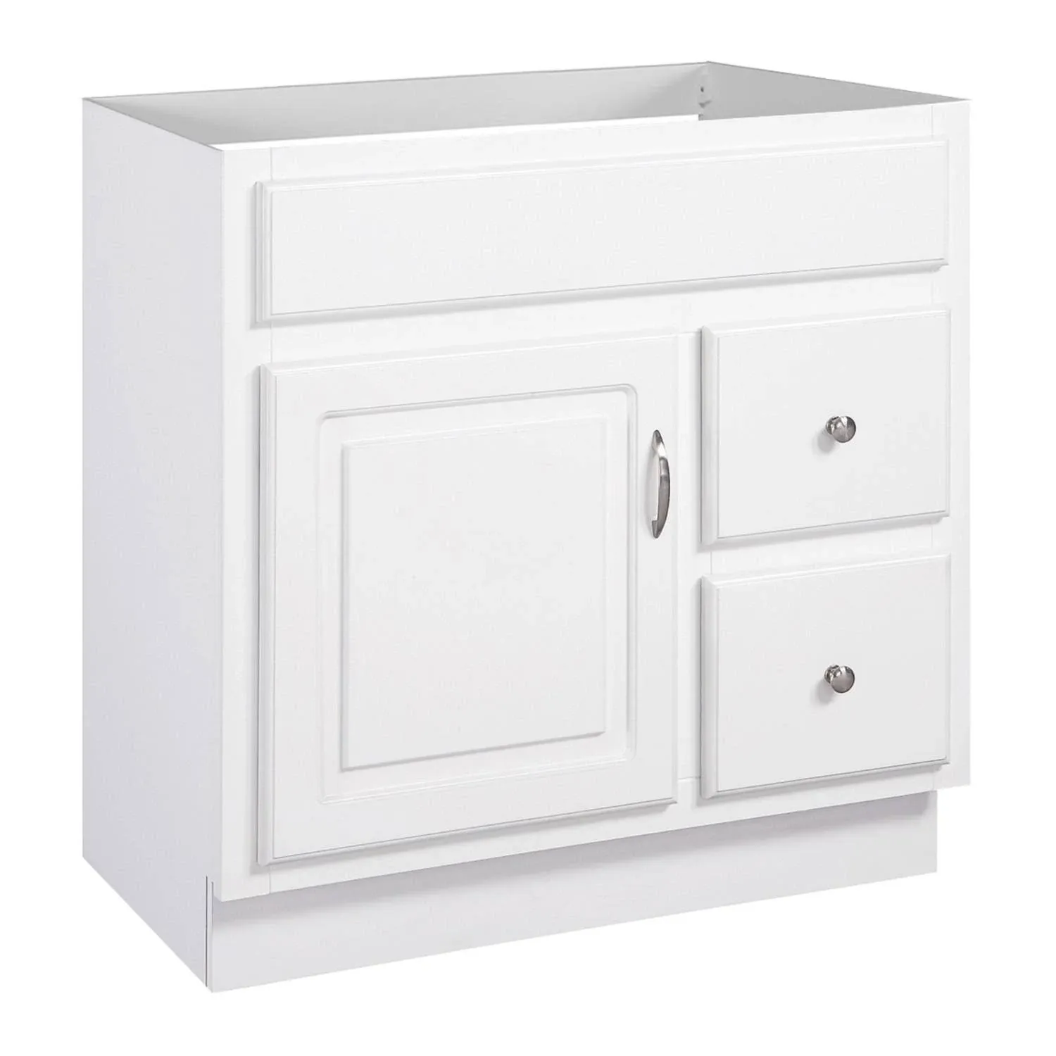 Design House Concord 30 Inch Bathroom Vanity, Ready to Assemble, Solid Wood, White, 587014