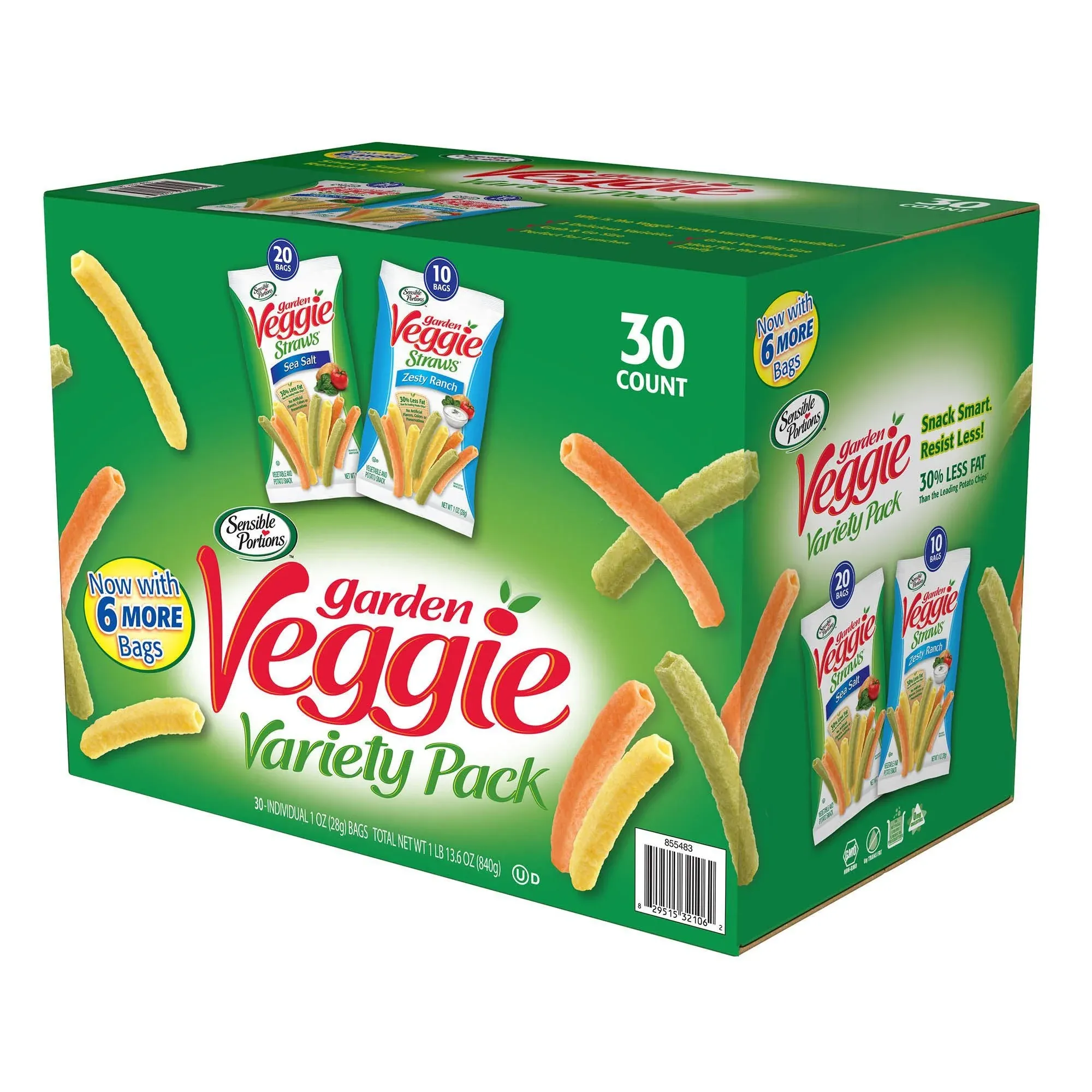 Sensible Portions Veggie Snacks, Variety Pack - 30 count box