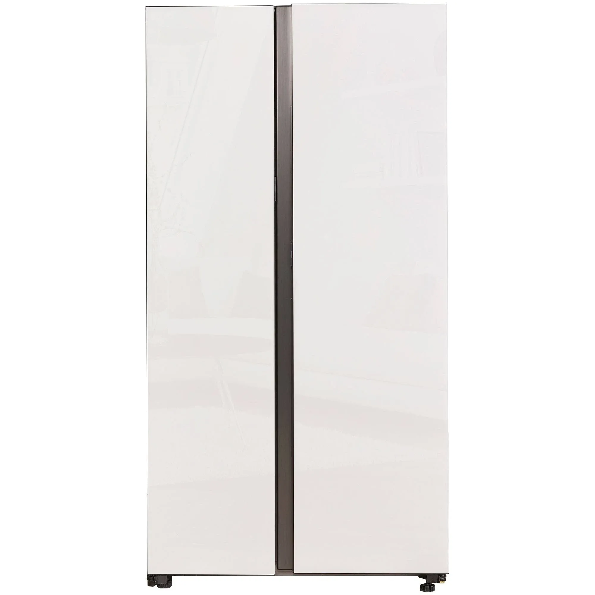 Samsung Bespoke Side-by-Side 28 Cu. ft. Refrigerator with Beverage Center in White Glass