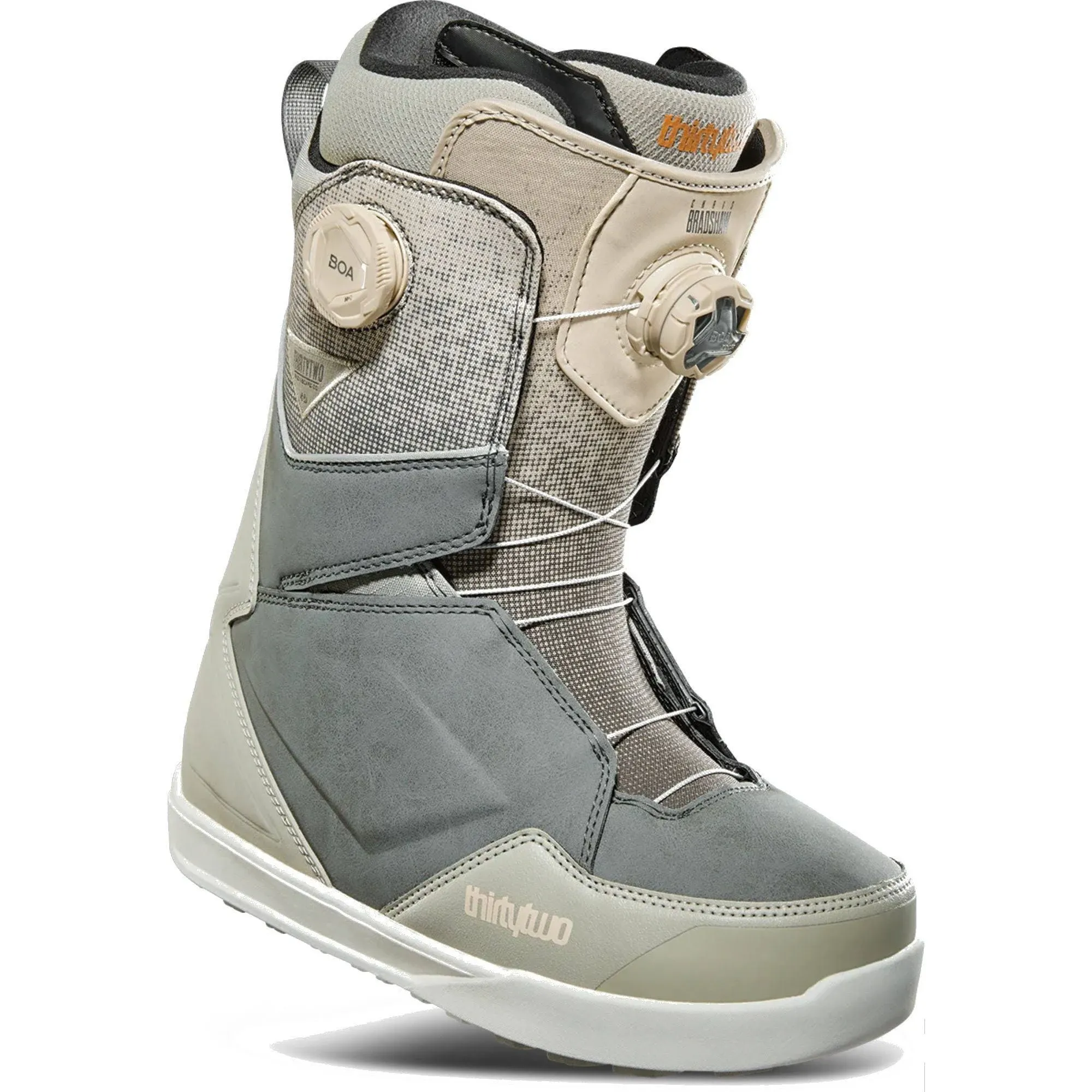 ThirtyTwo Lashed Bradshaw Double Boa Snowboard Boots, Grey/Tan / 8