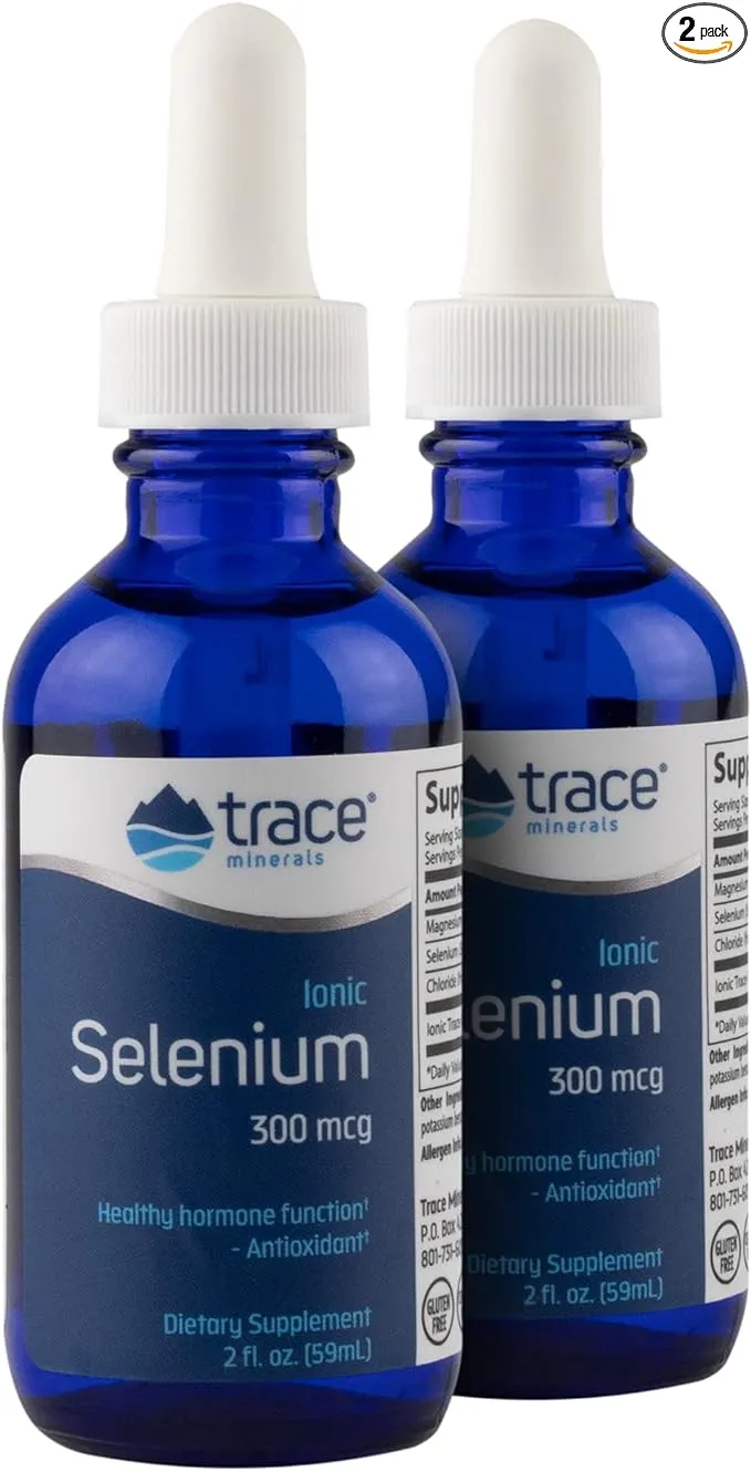 Trace Minerals | Liquid Ionic Selenium 300 mcg Dietary Supplement | Antioxidant, Supports Immunity, Thyroid Health | Vegan, Gluten Free, Non-GMO | 2