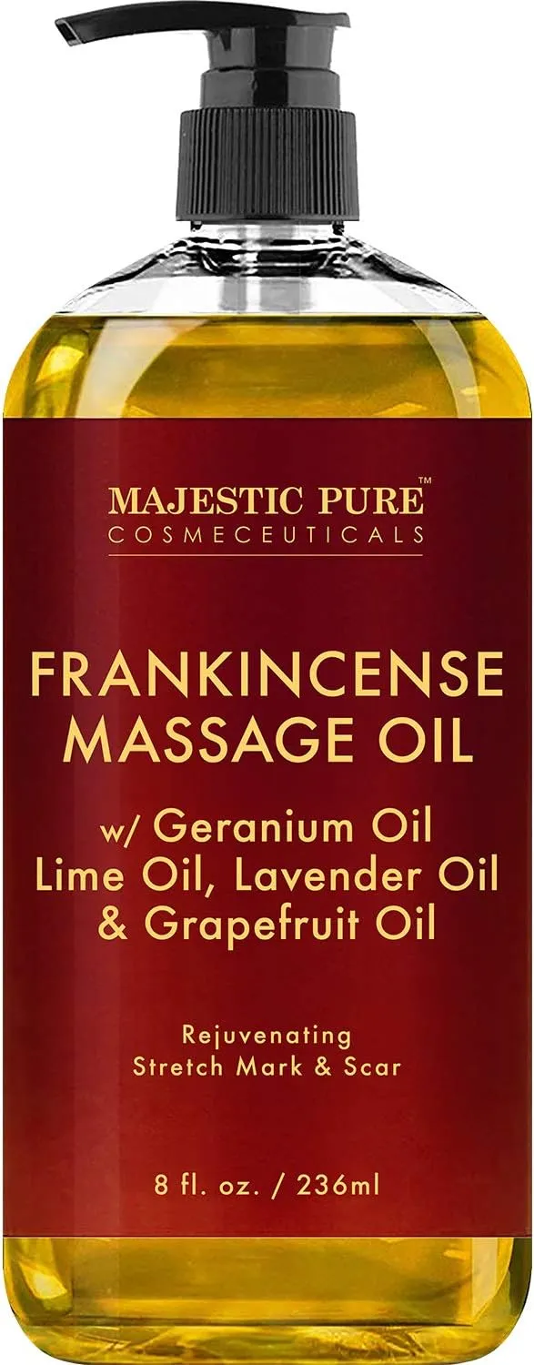 Majestic Pure Stretch Mark and Scar Frankincense Massage Oil, 8 oz. REFILL ONLY