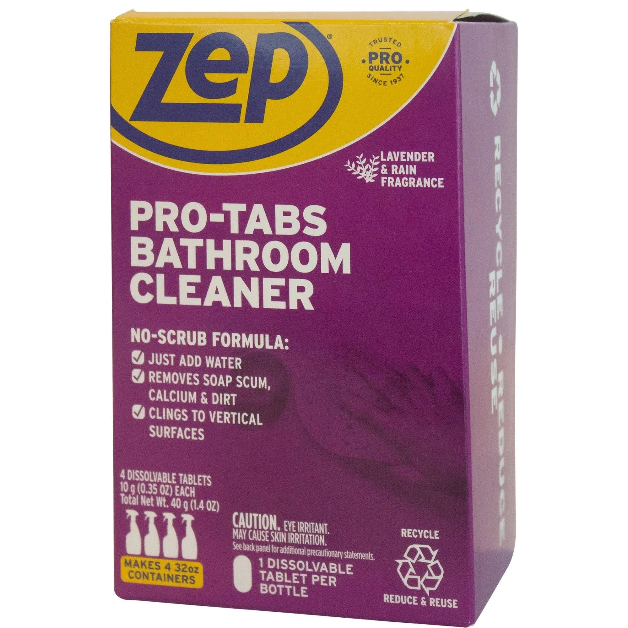 Zep Pro-Tabs Bathroom Cleaner Lavender &amp; Rain Fragrance 2 Boxes 4 Tablets/Box