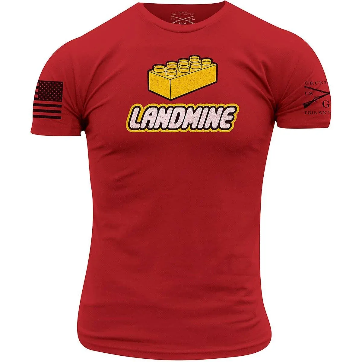 Grunt Style Landmine USA T-Shirt, Women L, Military