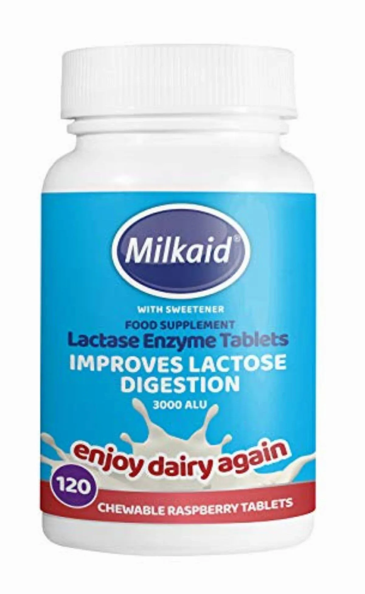 Milkaid Lactase Enzyme Chewable Tablets for Lactose Intolerance Relief | Gas, &amp;