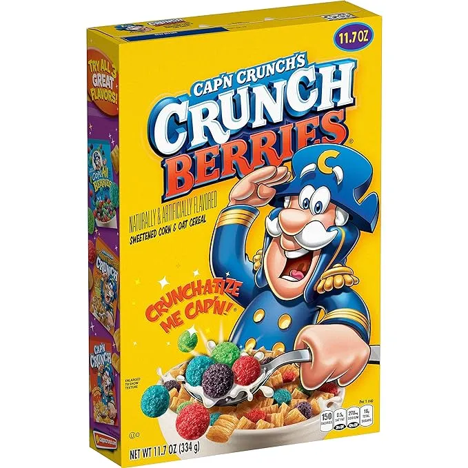 Cap'n Crunch Cereal, Crunch Berries, 20.5oz Box