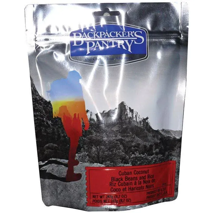 Backpacker's Pantry Cuban Coconut Rice & Black Beans - Freeze Dried Backpacking & Camping Food - Emergency Food - 24 Grams of Protein, Vegan, Gluten-Free - 6 Count